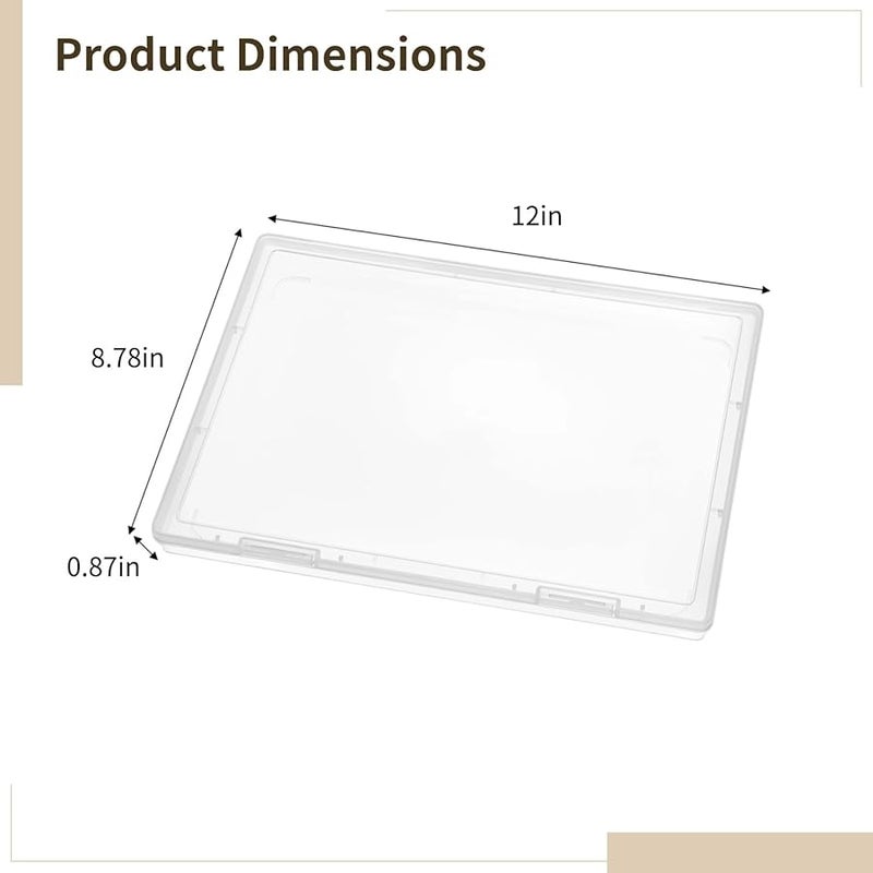 6 قطع صناديق تخزين صور بلاستيكية شفافة 12 × 8.8 بوصة مقاومة للرطوبة ومقاومة للغبار - Image 3