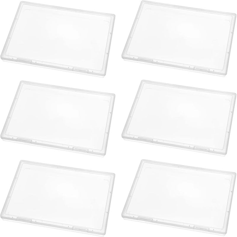 6 قطع صناديق تخزين صور بلاستيكية شفافة 12 × 8.8 بوصة مقاومة للرطوبة ومقاومة للغبار - Image 1