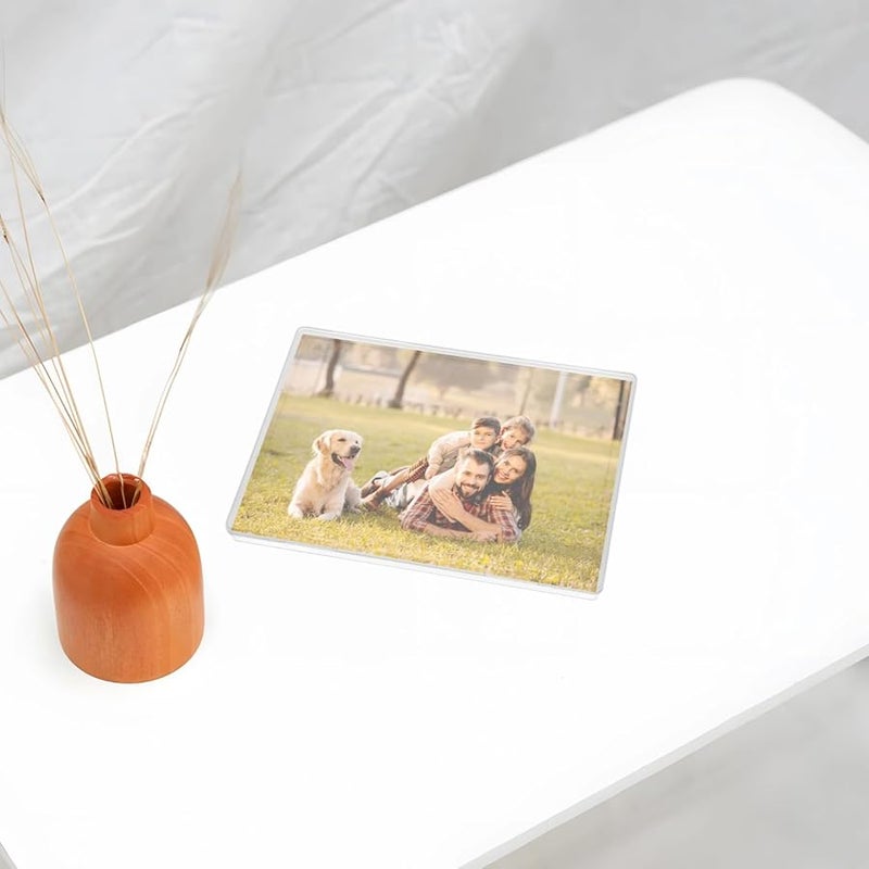 6 قطع صناديق تخزين صور بلاستيكية شفافة 12 × 8.8 بوصة مقاومة للرطوبة ومقاومة للغبار - Image 5