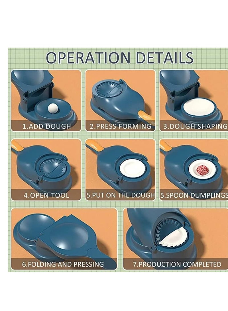 ELTRAZONE آلة صنع الموموس، قالب ضغط جلد الزلابية لصنع غوجيا غوغرا موموس، آلة صنع الزلابية 2 في 1، صانع زلابية المطبخ للفواكه والخضروات والبصل والثوم (متعدد) - Image 3