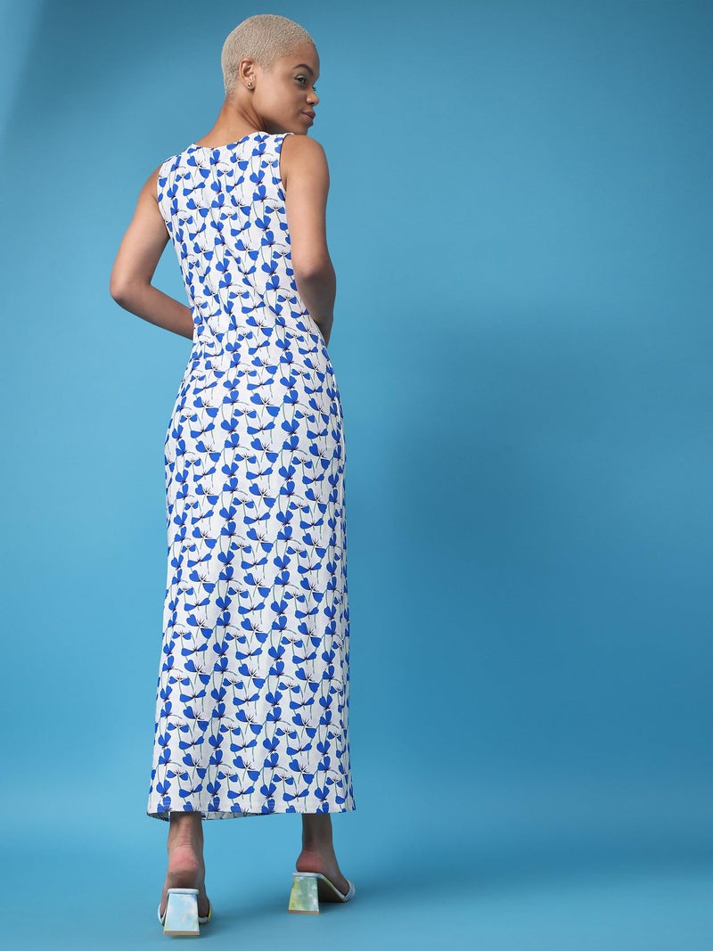 PURVAJA Women’s Bodycon Maxi Length Dress (Wini-109-Fly_White_Large) - Image 3