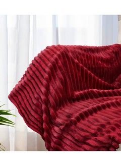  تي  جي  إتش بطانية فانيلا مخططة، بطانية فاخرة، ناعمة للغاية، بحجم مفرد (160x220سم) للسرير والأرائك، دافئة ومريحة بشكل فاخر.  - Image 4