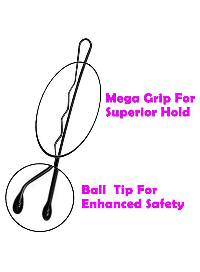 HP HIGH PROFILE Hair Styling Black Bobby Pins/Hair Bun Pins For Parlour And Home For Women And Girls Set Of 48 Pcs (7 Cm) - Image 4