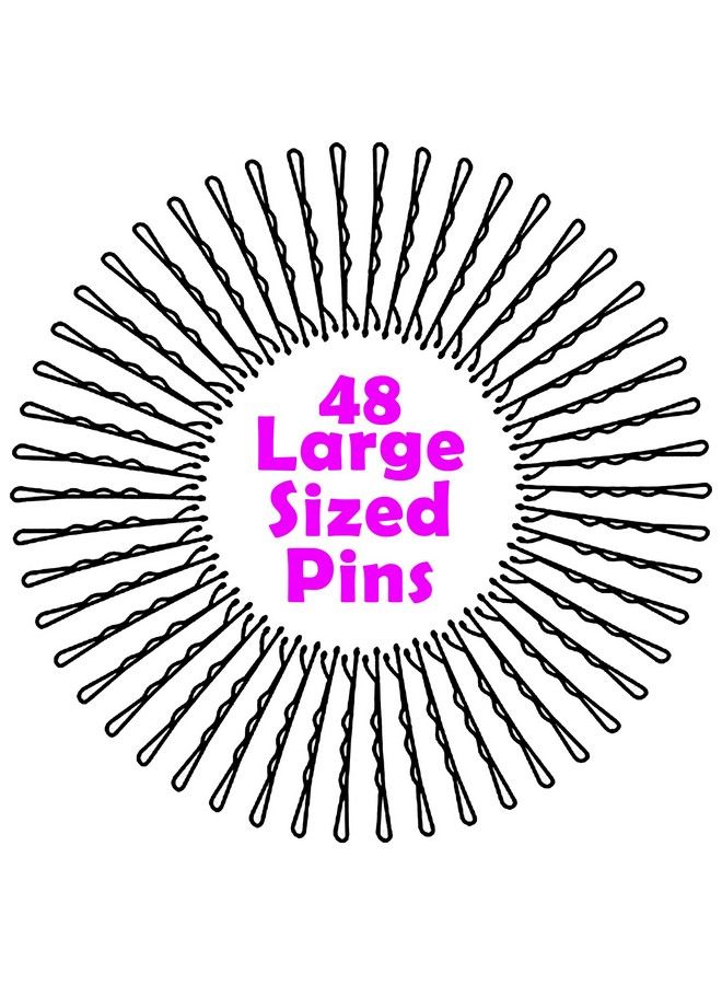 HP HIGH PROFILE Hair Styling Black Bobby Pins/Hair Bun Pins For Parlour And Home For Women And Girls Set Of 48 Pcs (7 Cm) - Image 1