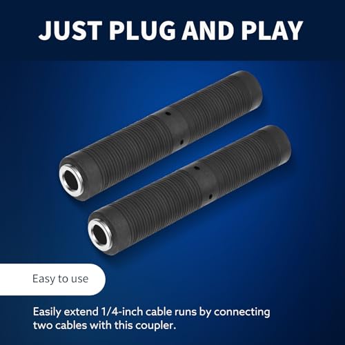 Devinal 1/4 Inch TRS/TS Female to Female Coupler, 6.35mm Jack Stereo Adapter Joiner, Gender Changer Connectors - 4 Pack - Image 5