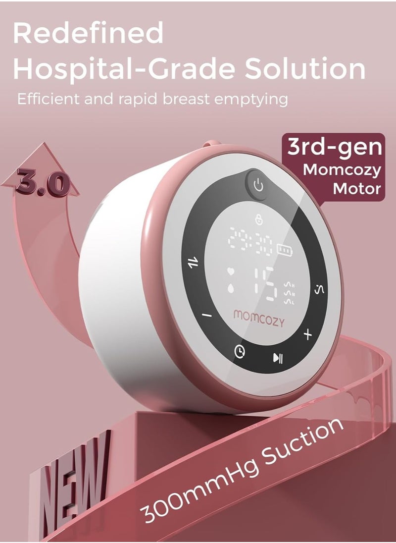 Momcozy Breast Pump V1 Pro Hospital-Grade, Upgraded Electric Pump with 3 Fine-Tuned Rhythms, Hands-Free & Portable Wearable Pump, 3 Modes 15 Levels  - Image 2