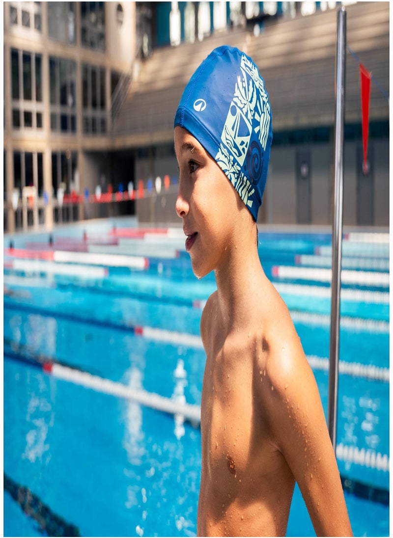 NABAIJI NABAIJI by DECATHLON, Coated Swim Cap M Comfortable & Durable Atao Blue  - Image 3