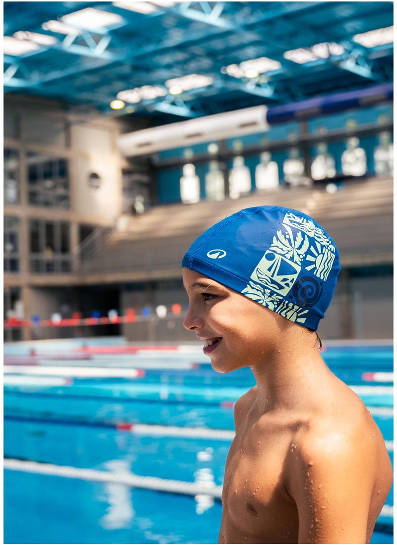 NABAIJI NABAIJI by DECATHLON, Coated Swim Cap M Comfortable & Durable Atao Blue  - Image 4