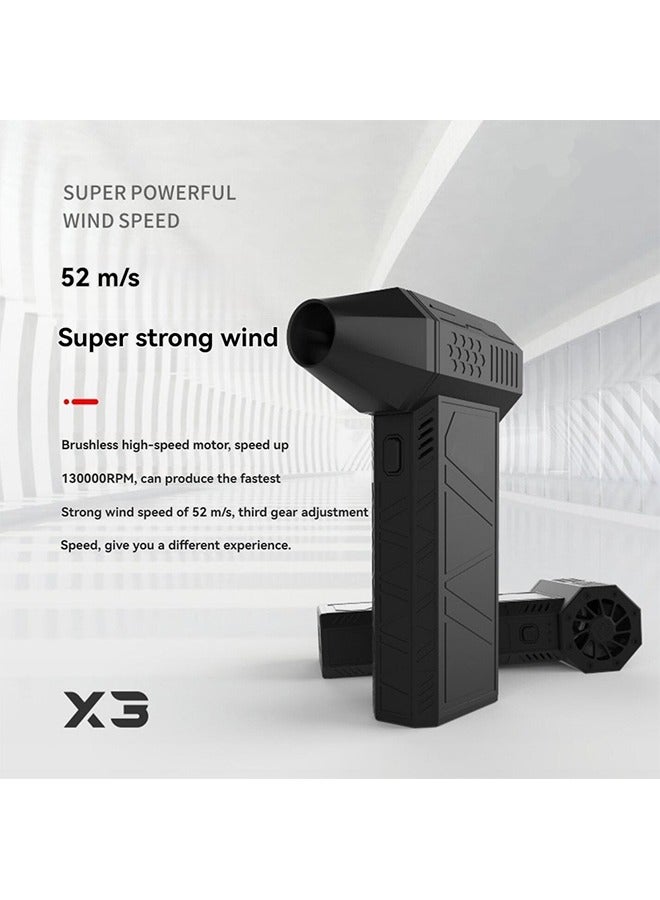 Beauenty Jet Dry Mini Blower, 130000 RPM Portable Mini Jet Blower, Super Jet Fan Adjustable Speeds and Rechargeable, Cordless Jet Blower Car Dryer with Large Battery, and Type-C Fast Charging ﻿ - Image 2