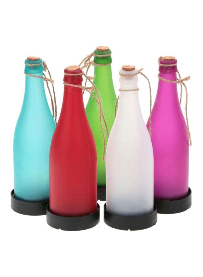 NIBEMINENT 5-Piece Cork Wine Bottle LED Hanging Lamp Set Multicolour - Image 1