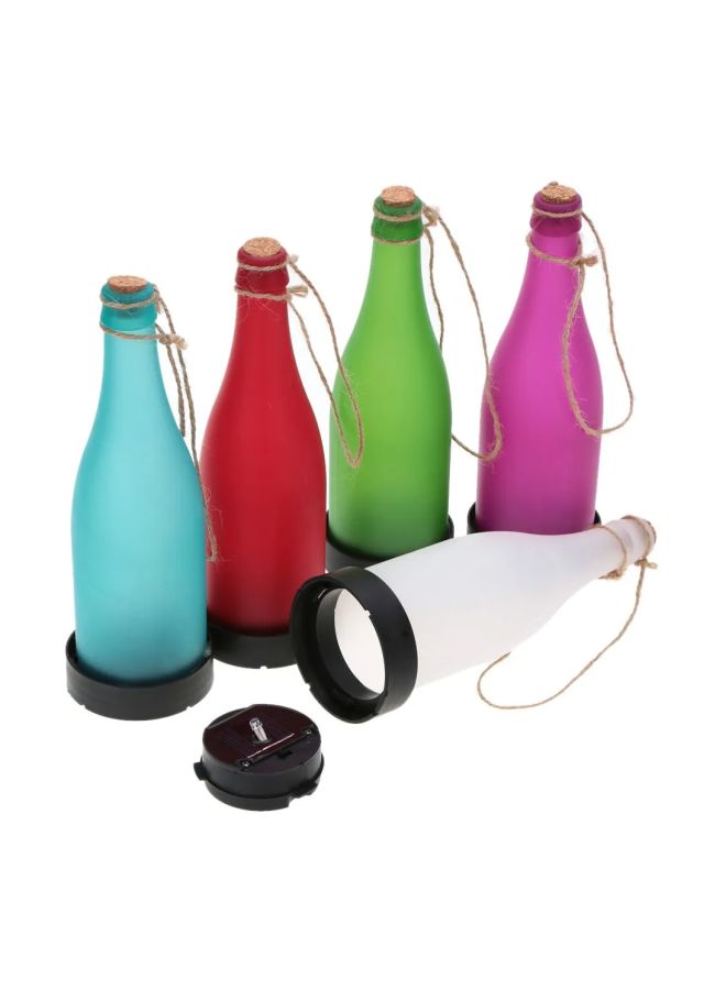 NIBEMINENT 5-Piece Cork Wine Bottle LED Hanging Lamp Set Multicolour - Image 4