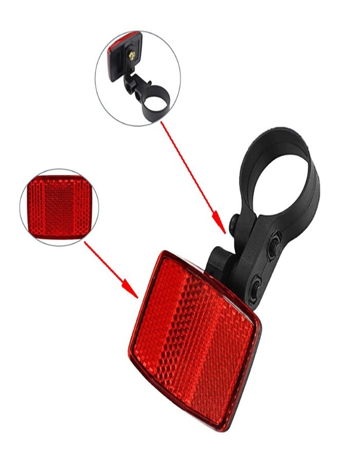 VICDUEKG 5 Pcs Bike Front and Rear Reflectors Kit Bicycle Reflector with Reflective Tape Mountain Bike Safety Warning Reflectors for Handlebar and Seatpost Night Riding Cycling, Red and White - Image 3