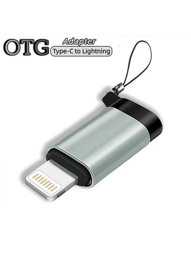 USB C To Lightning Adapter With Lanyard Charging And Data Transmission - Image 2