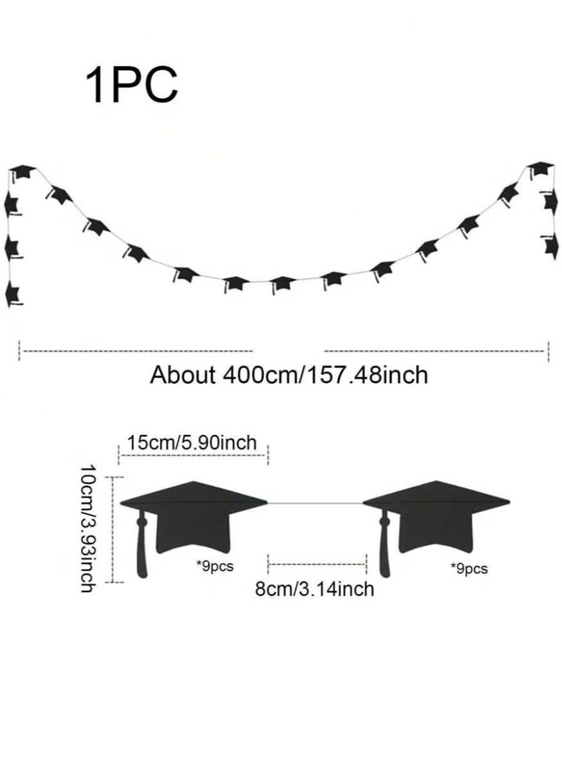 Tagkita Graduation Party Decoration 2026 – Graduation Cap Banner Garland 4m Graduation Party Hanging Decoration - Image 2