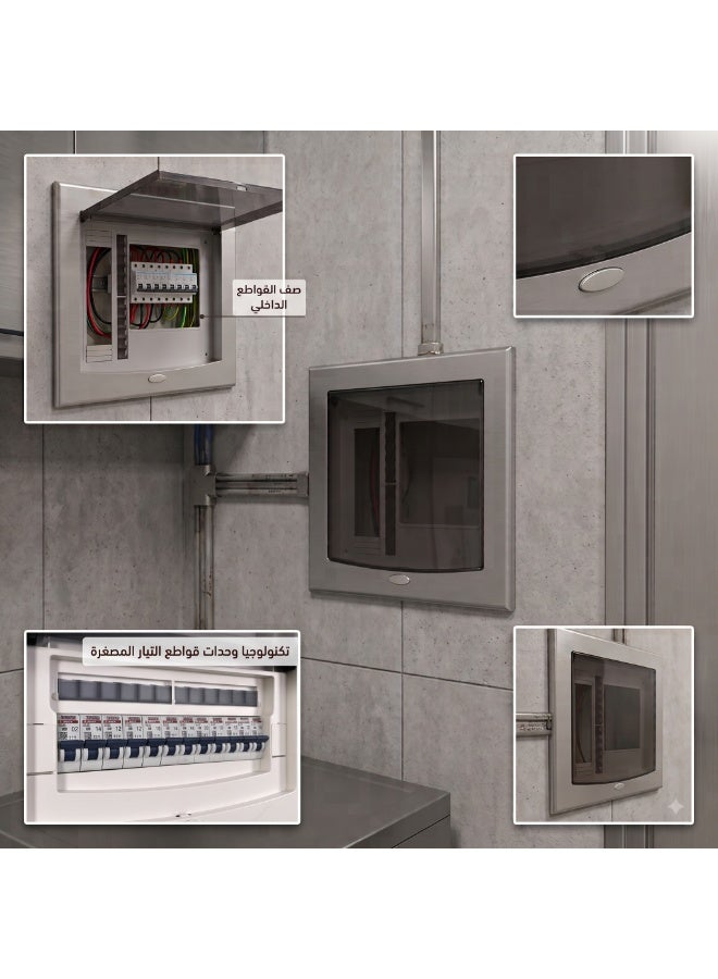 Plastic circuit breaker distribution panel with transparent door and 12-wire copper busbar - Image 1