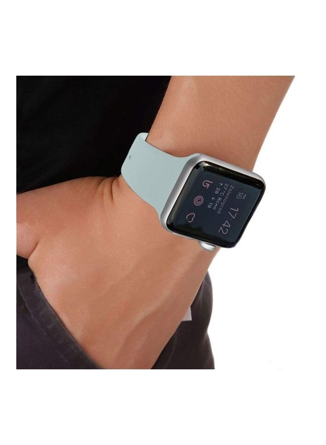 NIBEMINENT Double Nail Replacement Watchband For Apple Watch Series 7 41mm/6 & SE 5 4 40mm/3 2 1 38mm Grey - Image 5