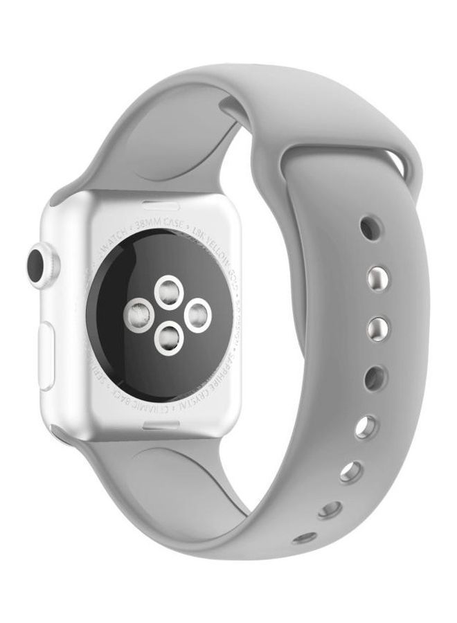 NIBEMINENT Double Nail Replacement Watchband For Apple Watch Series 7 41mm/6 & SE 5 4 40mm/3 2 1 38mm Grey - Image 2