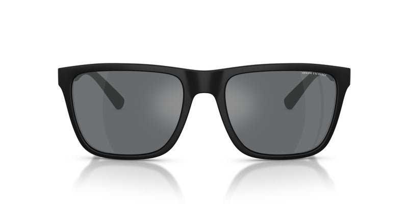 Armani Exchange A|X ARMANI EXCHANGE Men's AX4080S Square Sunglasses, Matte Black/Light Grey Mirrored/Black, 57 mm - Image 3