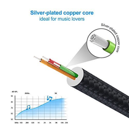 CableCreation Headphone Extension Cable 3FT/0.9M, 3.5mm TRRS Audio Stereo Cable, Right Angle Auxiliary HiFi Cable with Silver-Plating Copper, 24K Gold Plated (Microphone) for Car Stereos - Image 3