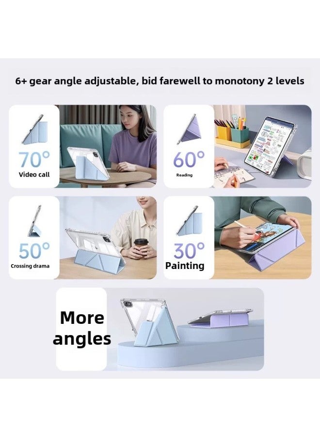 Suitable For Ipad Protective Cover 3 Y Mini7 Acrylic Air7/6 Anti-bending 10.2 With Pen Slot 11 Generation Flat Cover-Color:Sky Blue -Applicable Models:Pro18/20 Version - Image 4