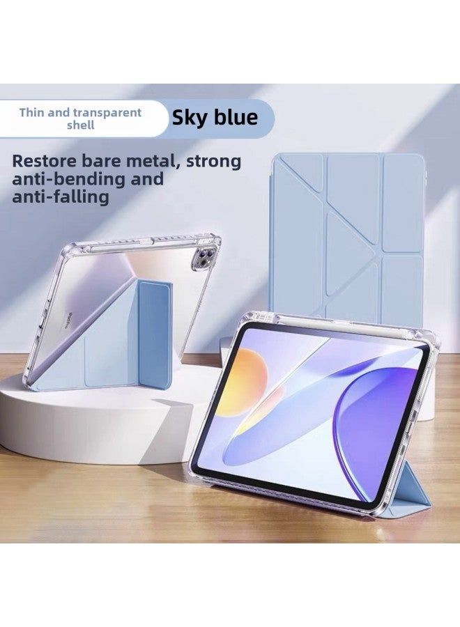Suitable For Ipad Protective Cover 3 Y Mini7 Acrylic Air7/6 Anti-bending 10.2 With Pen Slot 11 Generation Flat Cover-Color:Sky Blue -Applicable Models:Pro18/20 Version - Image 1