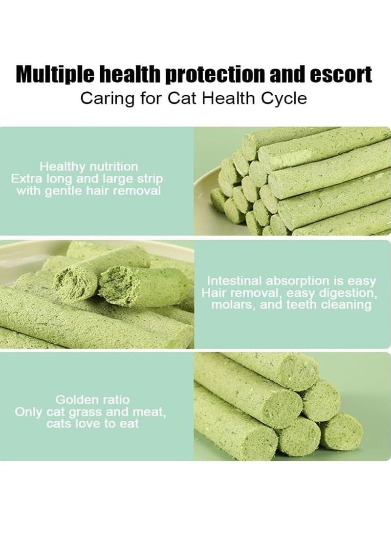 Meetion - 18PCS Cat Grass Teething Stick,Cat Grass Sticks,Cat Teeth Cleaning Cat Grass Stick,Natural Freeze Dried Cat Grass Chew Sticks for Hairball Removal, Teeth Cleaning - Image 1