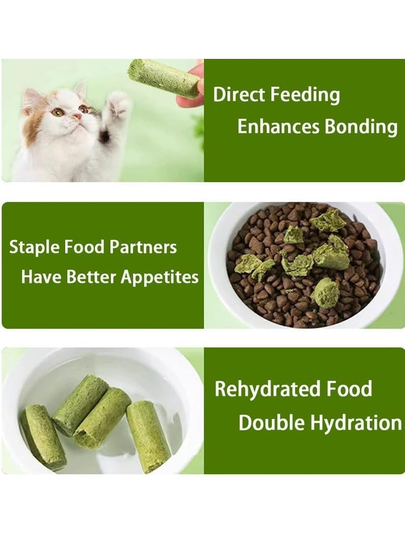 Meetion - 18PCS Cat Grass Teething Stick,Cat Grass Sticks,Cat Teeth Cleaning Cat Grass Stick,Natural Freeze Dried Cat Grass Chew Sticks for Hairball Removal, Teeth Cleaning - Image 1