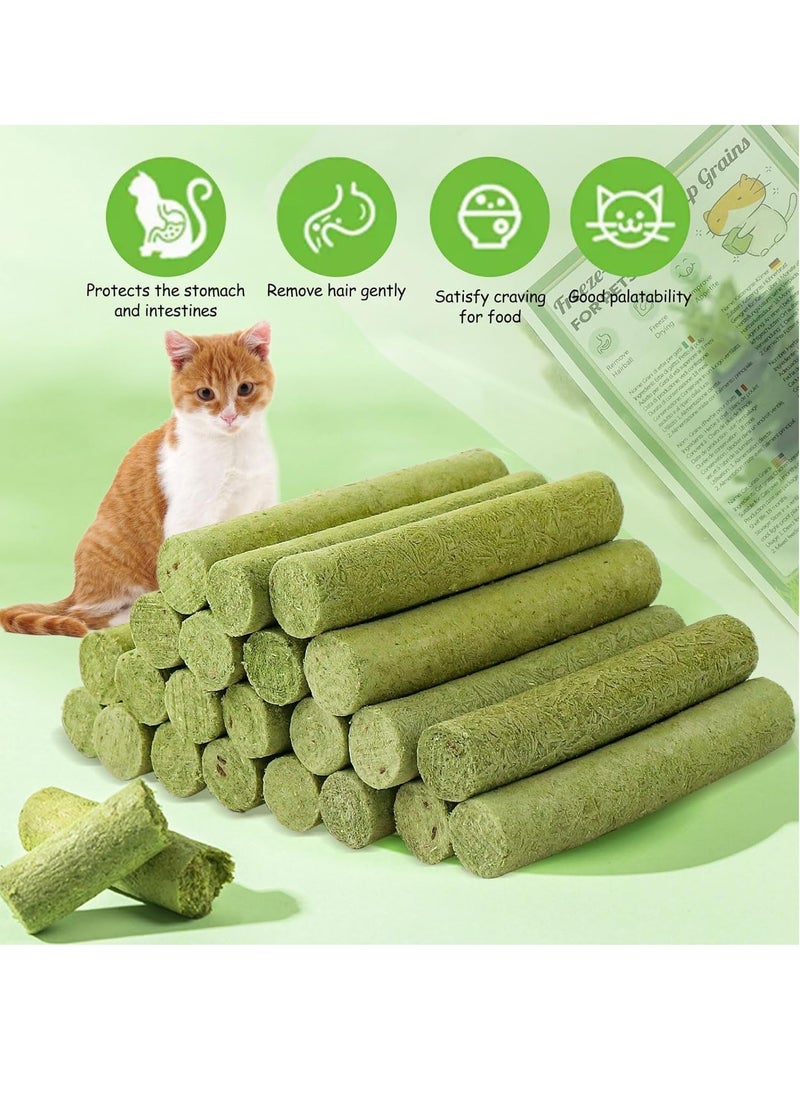 Meetion - 18PCS Cat Grass Teething Stick,Cat Grass Sticks,Cat Teeth Cleaning Cat Grass Stick,Natural Freeze Dried Cat Grass Chew Sticks for Hairball Removal, Teeth Cleaning - Image 1