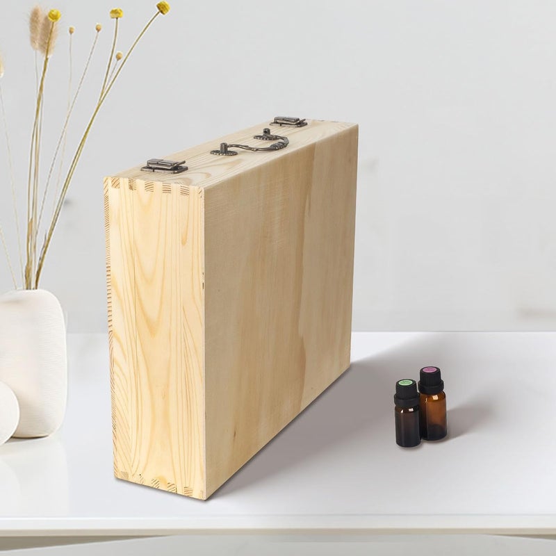Guolich Essential Oils Storage Box Wooden Essential Oils Display Organiser 80 Compartments Stand Holder for 15ml Bottles Nail Polish Collection with Lid - Image 4