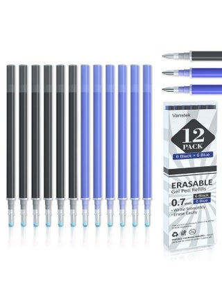 12 Pack 6 Blue 6 Black Erasable Gel Pen Refills Gel Ink Refills Compatible With Frixion & Friction Erasable Pens Fine Point 0.7 Mm Perfect For Writing Planner & Crossword Puzzles - pzsku/ZD8AE2DB16956779F8990Z/45/_/1693985959/64743183-f759-4dd5-9407-40a4532971b2