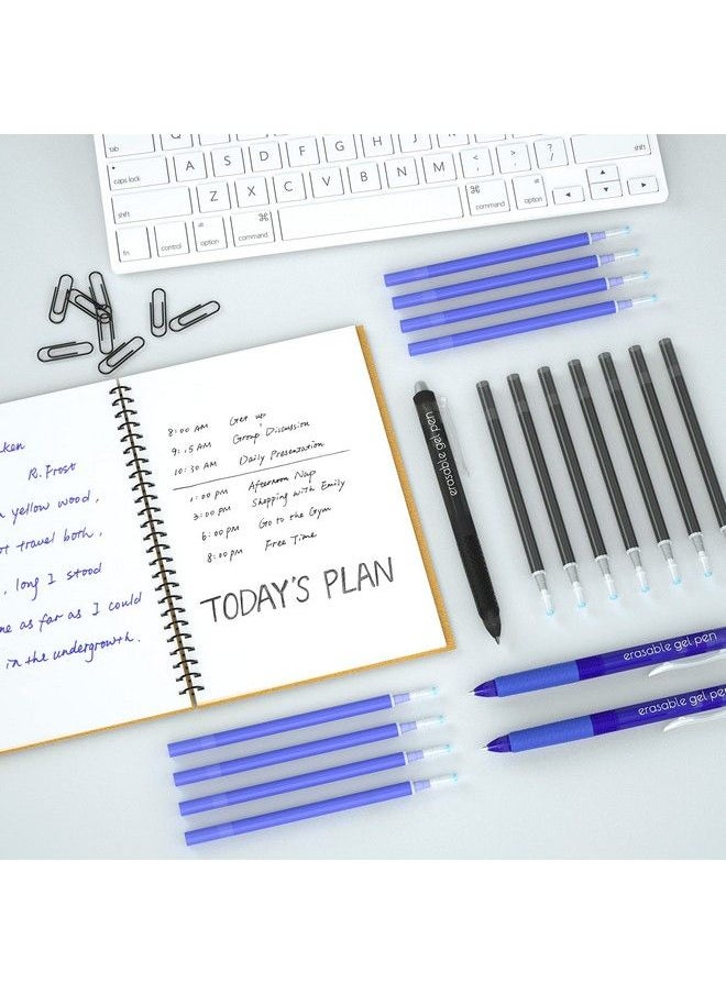 Vanstek - 12 Pack 6 Blue 6 Black Erasable Gel Pen Refills Gel Ink Refills Compatible With Frixion & Friction Erasable Pens Fine Point 0.7 Mm Perfect For Writing Planner & Crossword Puzzles - Image 1