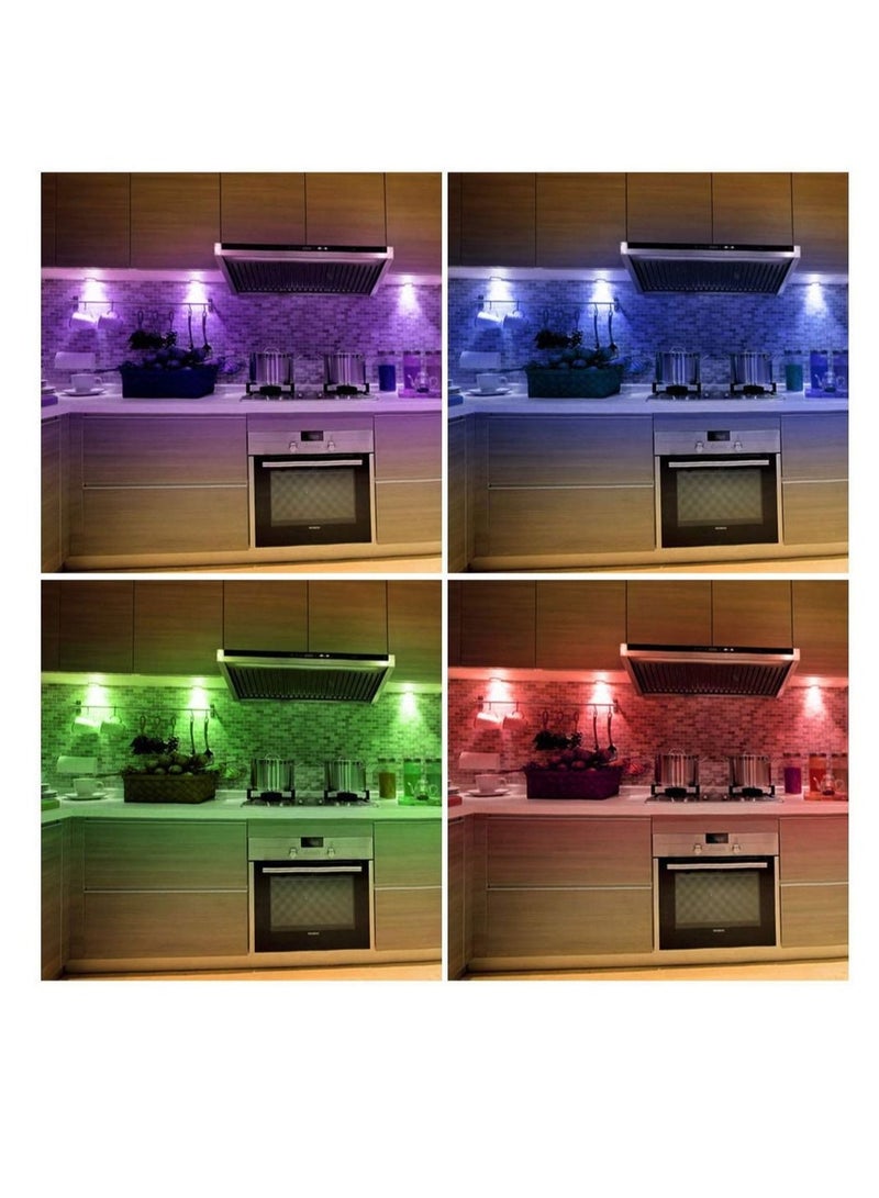 Brightness Adjustable LED Puck Light, Colorful atmosphere gift lamp, wireless remote control clapping lamp, cross-border cabinet small night lamp,creative dimming touch lamp - Image 2