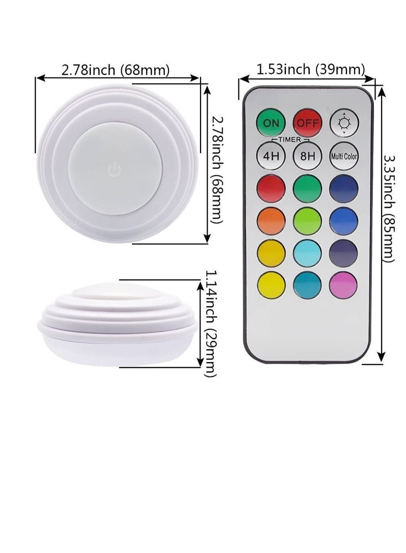 Brightness Adjustable LED Puck Light, Colorful atmosphere gift lamp, wireless remote control clapping lamp, cross-border cabinet small night lamp,creative dimming touch lamp - Image 5