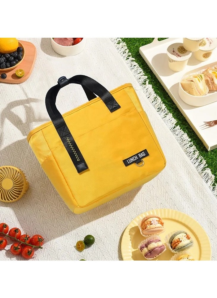 VIO Insulated Waterproof Lunch Bag Thermal Reusable Lunch bag for Office Work School College Travel Picnic Small Cooler Tote Bag for Men Women Boys Girls Indoor Outdoor Yellow  - Image 1
