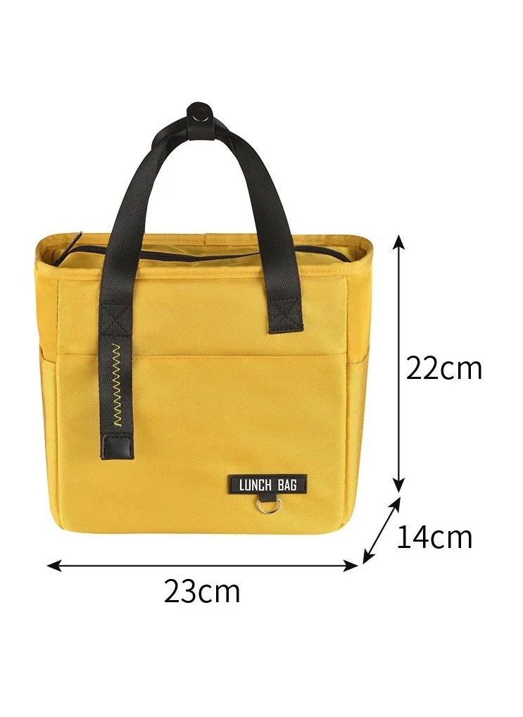 VIO Insulated Waterproof Lunch Bag Thermal Reusable Lunch bag for Office Work School College Travel Picnic Small Cooler Tote Bag for Men Women Boys Girls Indoor Outdoor Yellow  - Image 3