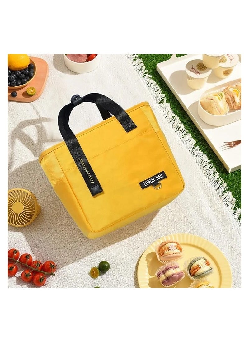 VIO Insulated Waterproof Lunch Bag Thermal Reusable Lunch bag for Office Work School College Travel Picnic Small Cooler Tote Bag for Men Women Boys Girls Indoor Outdoor Yellow  - Image 5