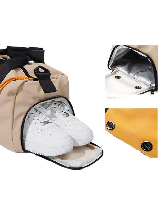 Noxxon Dry Wet Separation Sports Fitness Women'S Short-Distance Travel Bag Large Capacity Swimming Yoga Bag Milk Tea Apricot Color 20L - Image 3
