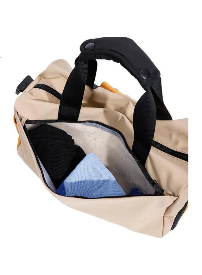 Noxxon Dry Wet Separation Sports Fitness Women'S Short-Distance Travel Bag Large Capacity Swimming Yoga Bag Milk Tea Apricot Color 20L - Image 2