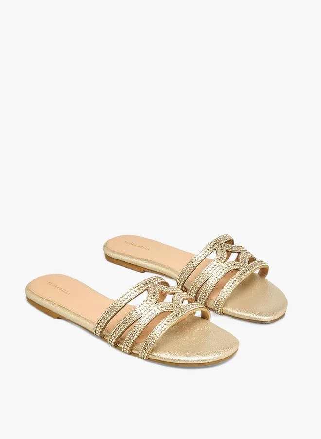 Flora Bella By Shoexpress Flora Bella Women Embellished Slip-On Flat Sandals