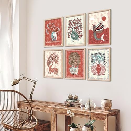 walllane - Gond Wall Art Painting for Living Room Bedroom Office Wall hanging frames | wall Paintings with Frame for Home Decoration (10x13 inch, A) - Image 5