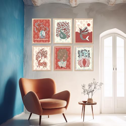 walllane - Gond Wall Art Painting for Living Room Bedroom Office Wall hanging frames | wall Paintings with Frame for Home Decoration (10x13 inch, A) - Image 3
