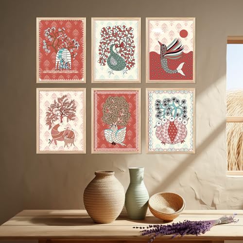 walllane - Gond Wall Art Painting for Living Room Bedroom Office Wall hanging frames | wall Paintings with Frame for Home Decoration (10x13 inch, A) - Image 1