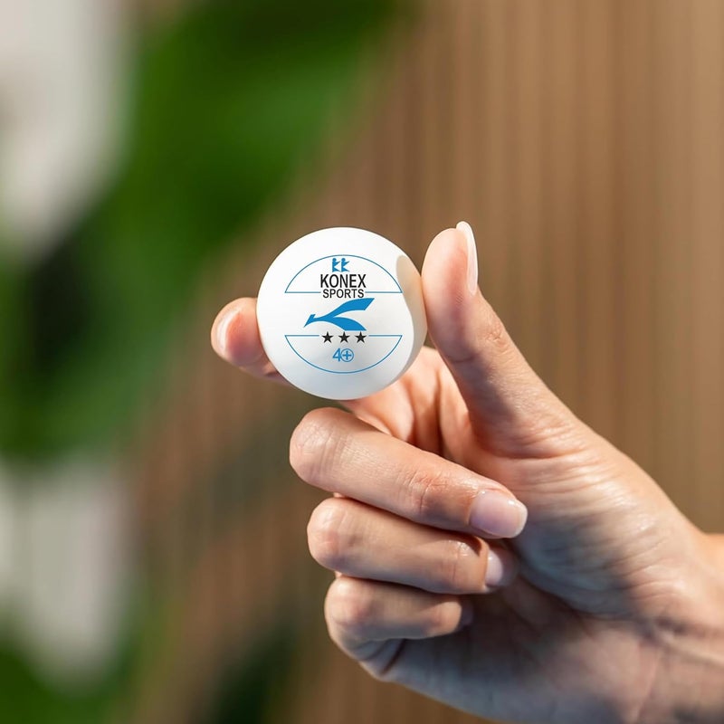 KONEX 40+ Plastic Table Tennis Balls Pack of 6 | High Performance 3-Star ABS TT Balls for Professional Matches and Training | Ideal for Adults & Kids (White) - Image 5