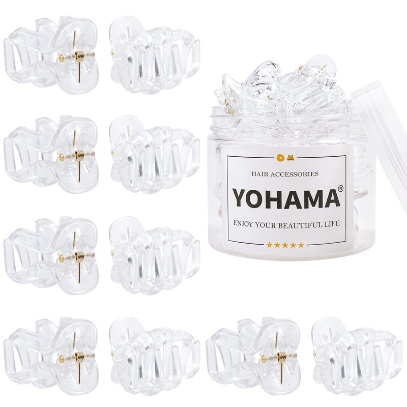 YOHAMA 10 pcs Hair Clips Medium Small 157 in Clear Octopus Claw Clips 4cm Medium Jaw Clips Durable Strong Grip for Women Girls Thick Hair
