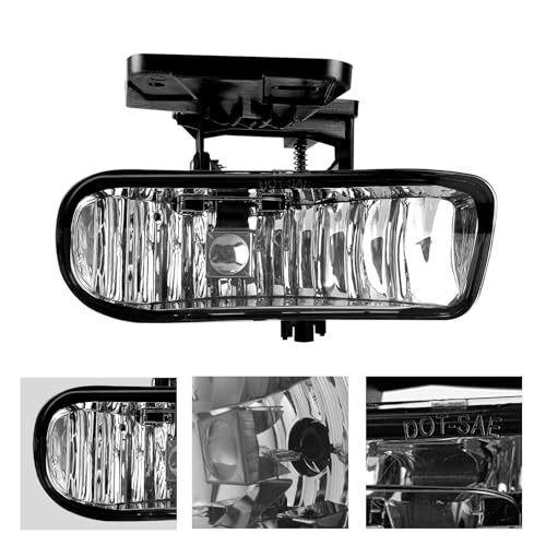 BOXLIGHT Fog Lights Compatible With 2000 2001 2002 2003 2004 2005 2006 GMC Yukon Pickup Truck / 1999 2000 2001 2002 GMC Sierra, A Pair Of Fog Lamps With Housing And Clear Lens - Image 4