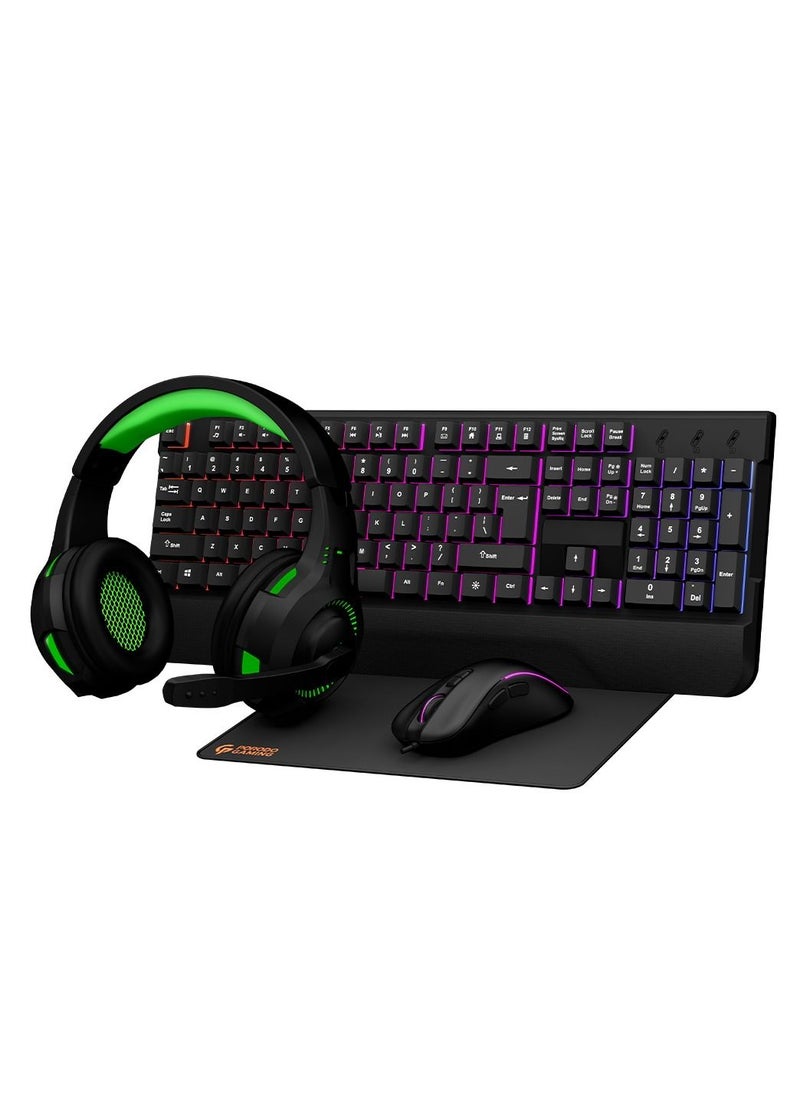 porodo - Gaming Set 4 in 1 - Keyboard, Mousepad, Mouse and Headphone - Image 1
