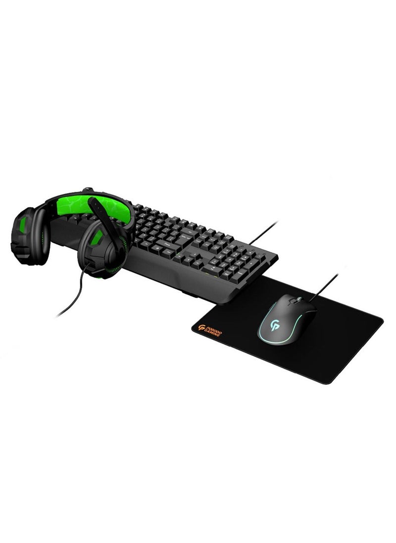 porodo - Gaming Set 4 in 1 - Keyboard, Mousepad, Mouse and Headphone - Image 1