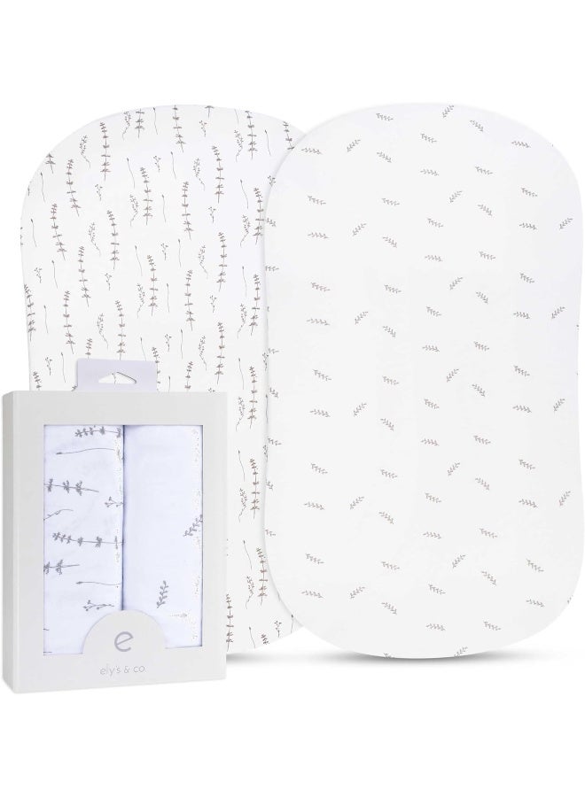Ely's & Co. Ely's & Co. Bassinet Sheet Set 2 Pack - Baby Bassinet Sheets with 100% Jersey Cotton - Bassinet Sheets for Baby Girl and Boy - Image 1