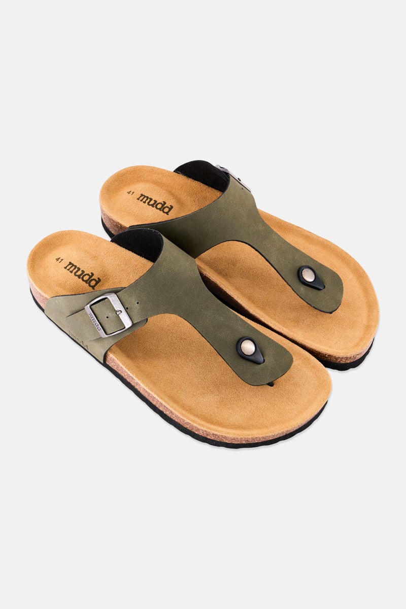 Mudd Men Slip On Cork Sandals, Olive - Image 2