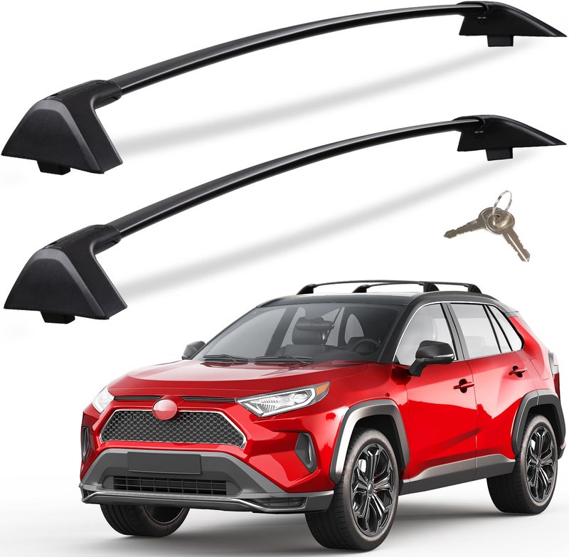 KINGGERI Lockable 260lbs Roof Racks Cross Bars Fit for Toyota RAV4 20192025 Accessories Aluminum Heavy Duty Crossbar AntiTheft Metal Not for AdventureTRD OffRoadHybrid Woodland Edition2224LE